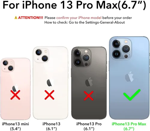 Vista 7 de Funda magnética para iPhone 13 Pro Max [compatible con MagSafe], 2 protectores de pantalla, soporte magnético de anillo para teléfono y 2