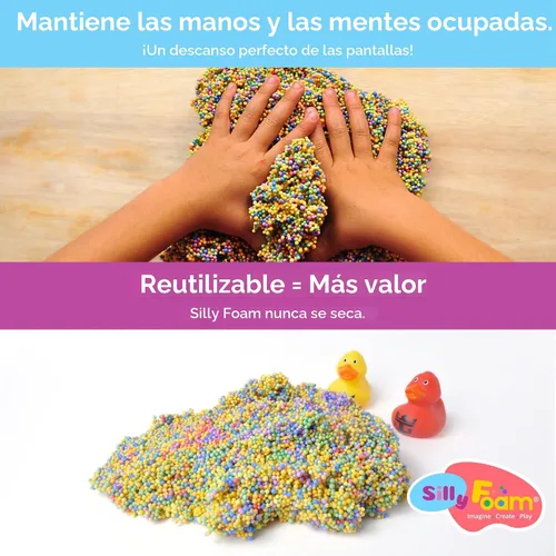 Vista 3 de Espuma Loca, Perlas de Espuma Creativa para Modelar, Paquete de 1 con 6 Colores Neón Pastel, Perfecto para Preescolar y Niños, Artes y Manualidades