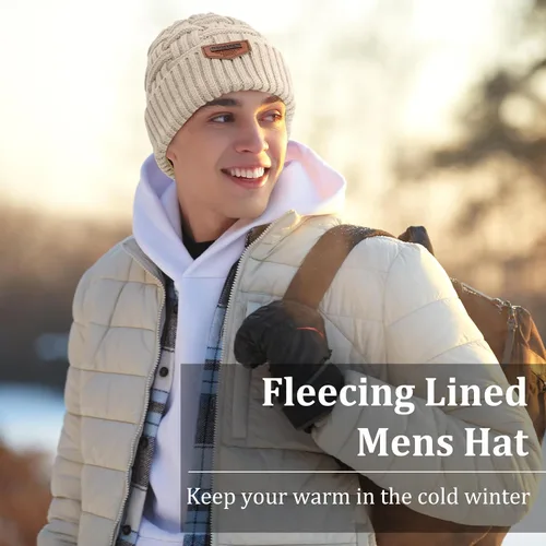 Vista 86 de Loritta Gorro de invierno cálido de punto grueso y holgado para hombre