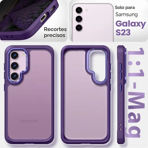 Vista 7 de Rayboen Funda mate para Samsung Galaxy S23, color morado Púrpura mate