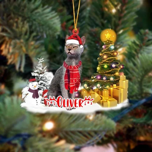 Vista 103 de NAZENTI Adorno personalizado de gato abisinio con árbol de pino, adorno de Navidad personalizado para perros amantes de las mascotas, colgante
