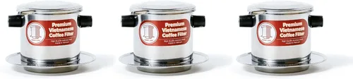 Vista 19 de Juego de filtros de café vietnamita También se le conoce como cafetera vietnamita o prensa extragrande, Acero inoxidable