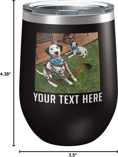 Vista 8 de Vaso de vino personalizado de 12 onzas (17 colores) para el Día de la Madre, con aislamiento térmico y recubrimiento en polvo, de acero inoxidable