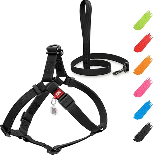 Vista 15 de WAUDOG Arnés impermeable ajustable para perros grandes, pequeños y medianos, resistente con cierre de metal duradero y etiqueta QR, para niños