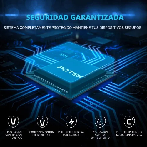 Vista 4 de POTEK - Inversor de corriente para automóvil de 500W, DC 12V a AC 110V, con 2 tomas de corriente AC y puerto USB de 2A