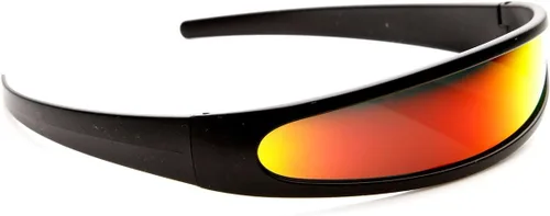 Vista 4 de zeroUV - Gafas de sol con visera de lente espejada de color cíclope estrecho futurista