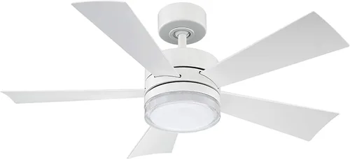 Vista 19 de Ventilador inteligente de techo con 5 aspas, accesorio de luz LED y control de pared para interiores o exteriores y para iOS o Android, Alexa