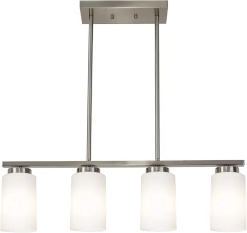 Vista 11 de TODOLUZ Luminaria Colgante Negra con Cristal Blanco Ópal, Mini Candelabro de Estilo Rústico para Isla de Cocina y Pasillo