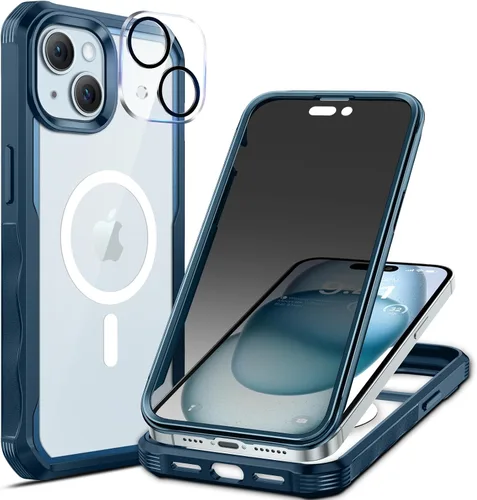 Vista 50 de seacosmo para iPhone Air Funda, Carcasa Completa con Protector de Privacidad de Vidrio Templado 9H Integrado y Protector de Lente de Cámara