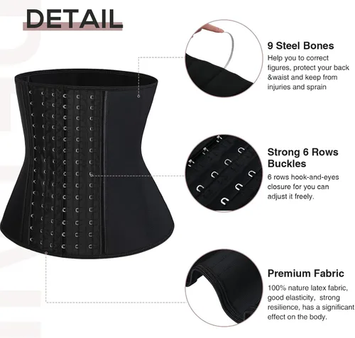 Vista 5 de FeelinGirl Workout Waist Trainer for Women Latex Corset Cincher Vest Girdle Hourglass Body Shaper with Steel Bones