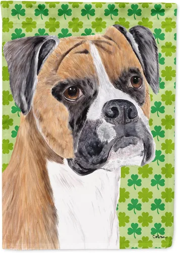 Vista 246 de Caroline's Treasures SS4442GF Affenpinscher Bandera de jardín con retrato de trébol del día de San Patricio para buzón, bandera decorativa