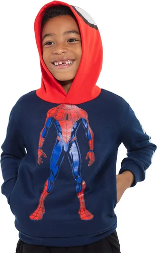 Vista 2 de Marvel Avengers Spiderman Boys Fleece Cosplay Pullover Hoodie Toddler to Big Kid