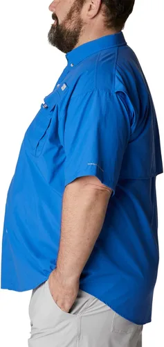 Vista 8 de Columbia - Camisa de pesca Bahama II, línea PFG, con factor de protección ultravioleta (FPU) 30, de manga corta, para hombre. azul (Vivid Blue)