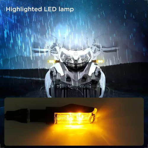 Vista 4 de evermotor Señales de giro para motocicleta, luz trasera LED intermitente de 12 V, intermitentes universales con carcasa de aleación de aluminio