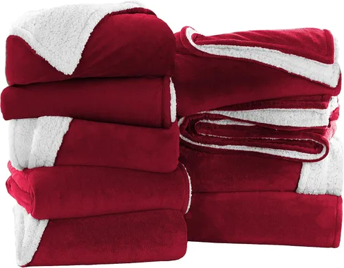 Vista 50 de IR Imperial Rooms Mantas Sherpa de color rosa bebé tamaño King para cama – Paquete al por mayor de 9 mantas Sherpa – Manta suave y esponjosa
