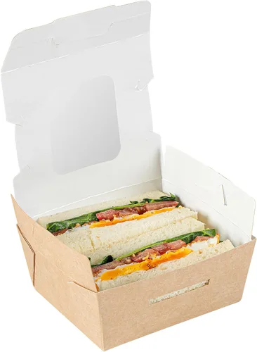 Vista 9 de Restaurantware Mini recipiente bio para llevar de papel rectangular de 12 onzas, 200