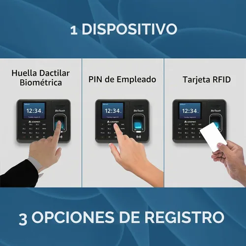 Vista 2 de Acroprint BioTouch - Reloj automático biométrico automático de tiempo de proximidad (sin tarifa mensual)
