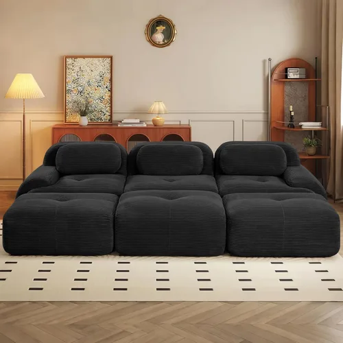 Vista 38 de Sofá comprimido moderno de espuma viscoelástica de 82 pulgadas, sofás seccionales grandes de 2 plazas para sala de estar, sofá modular Cloud que