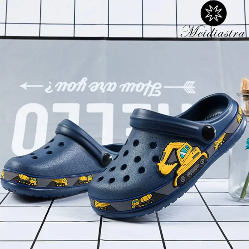 Vista 4 de Meidiastra Zuecos de dibujos animados para niños y niñas, sandalias ligeras para la playa y la piscina