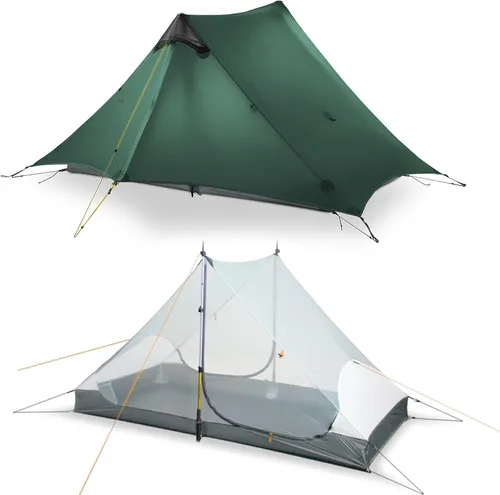 Vista 21 de LANSHAN Tienda de Campaña Ultraligera de 3 Temporadas para Mochilero para 1 Persona o 2 Personas Camping, Trekking, Kayak, Escalada, Senderismo