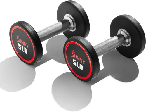 Vista 13 de Sunny Health & Fitness Premium Round Dumbbells for Strength Training 5-50 lb 9.9 lbs (par)
