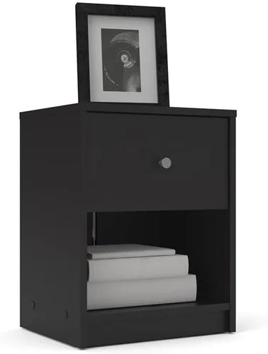 Vista 9 de Home Square Juego de muebles de dormitorio de diseño escandinavo de 4 piezas con baúl de 3 cajones, cómoda doble de 6 cajones y dos mesitas de noche