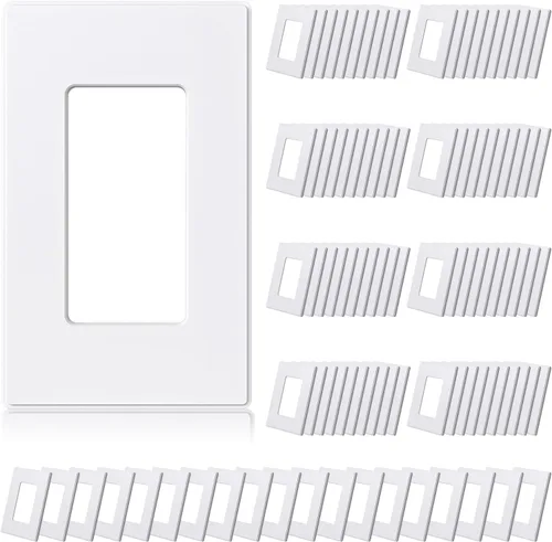 Vista 10 de ELEGRP Placas de pared decorativas sin tornillos de 1 banda, cubierta de placa frontal termoplástica irrompible para interruptor de salida