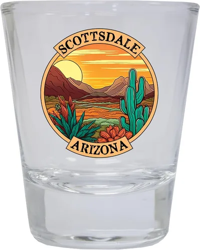 Vista 6 de Scottsdale Arizona Design A Souvenir - Vaso de chupito redondo de 1.5 onzas, color azul, paquete de 2