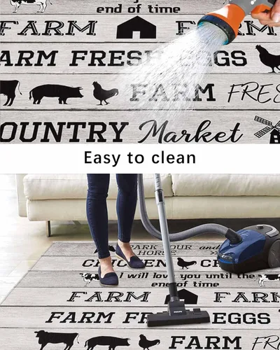 Vista 6 de Outdoor Rugs for Patio 5x8ft,Farm Animal Chicken Pig Cow Horse Indoor Outdoor Area Rug Floor Carpet Washable Camping Mats for Deck Backyard Porch