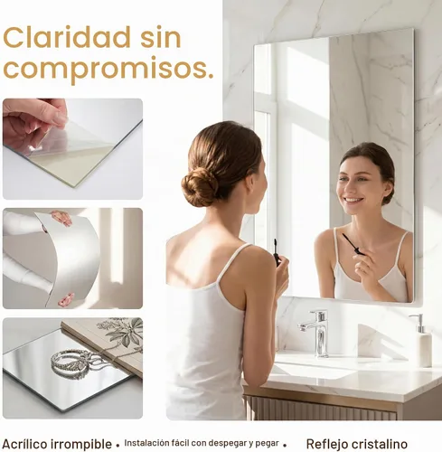 Vista 8 de iCAGY Lámina de espejo autoadhesiva de acrílico para pared, plástico sin vidrio, azulejos de espejo de seguridad para niños, rectángulo de pared, 6