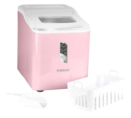 Vista 22 de Igloo Máquina de hielo de encimera autolimpiante, compacta y portátil, crea 26 libras por día, 8 piezas listas cada 7-8 minutos, incluye pala