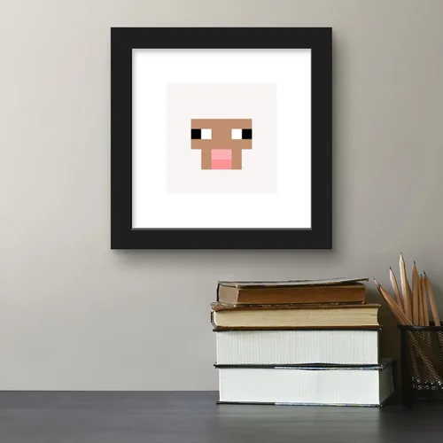 Vista 5 de Trends International Gallery Pops Minecraft: Pixeles icónicos - Mobs - Arte de pared de ovejas, versión enmarcada en negro, 12 x 12 pulgadas Versión