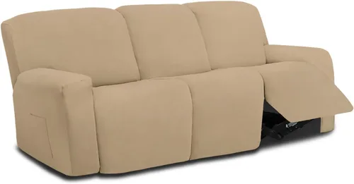 Vista 43 de Easy-Going - Funda elástica de microfibra para sofá reclinable seccional, suave vellón ajustable a tu sofá de 2 cuerpos, lavable, protector
