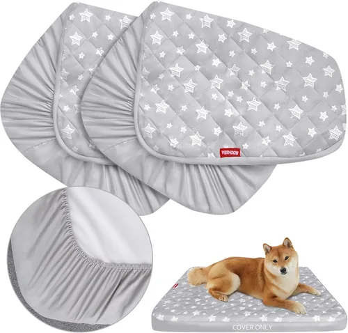 Vista 18 de Fundas impermeables para cama de perro, diseño de estrellas grises, 27 x 36 Gris (Grey Star)