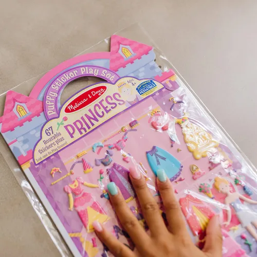 Vista 10 de Melissa & Doug Princesa Puffy, juego de adhesivos, Combo de calcomanías infladas