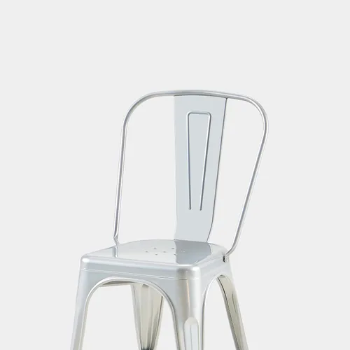 Vista 6 de Juego de 2 sillas de comedor industriales de metal de 18 pulgadas de altura de asiento, apilables, para interiores y exteriores, superficie ligera