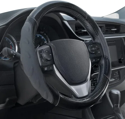 Vista 31 de Motor Trend Funda protectora para volante ergonómico/Protector de agarre para volantes de tamaño pequeño en automóviles, vehículos utilitarios Cuero