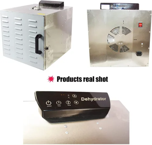 Vista 5 de Deshidratador de alimentos de acero inoxidable con control de temperatura digital táctil para carne seca hierbas, frutas, verduras, golosinas