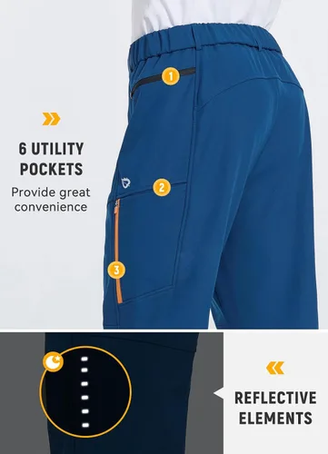 Vista 4 de BALEAF Pantalones de ciclismo de invierno para hombre, pantalones térmicos para bicicleta de montaña, resistentes al agua, clima frío, senderismo