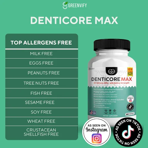 Vista 3 de Max for Gums and Teeth Health – 40 mil millones de UFC Probióticos orales avanzados, soporte para el aliento fresco, 60 cápsulas (paquete de 1)