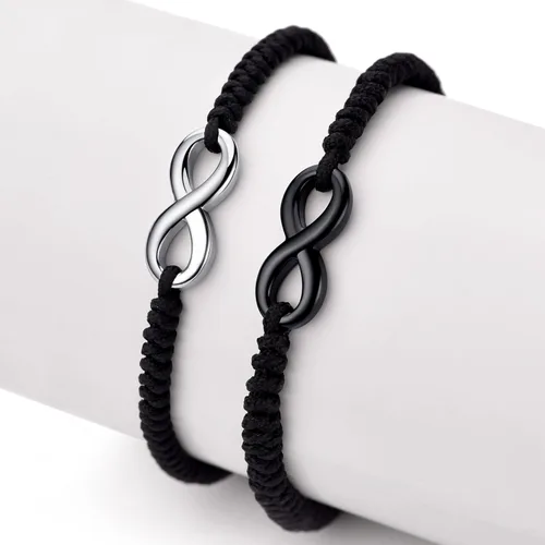 Vista 2 de Pulsera infinita a juego para parejas para mujer, joyería de amistad