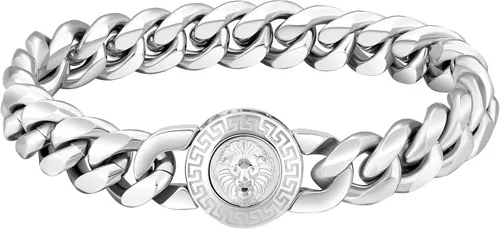 Vista 12 de KRKC&CO - Pulsera de eslabones cubanos de 12/0.551 in para hombre, chapada en oro de 18 quilates, cruz, brújula, calaveras redondas, cierre tallado
