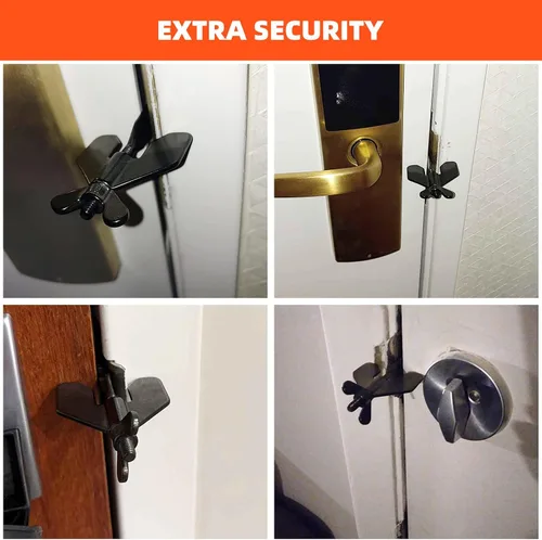 Vista 6 de 1 cerradura de puerta portátil, cerradura de puerta, cerradura de seguridad para el hogar, cerradura de bloqueo de viaje para seguridad adicional