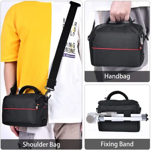 Vista 5 de Funda de hombro compacta para cámara compatible con Canon M50 SX420 Sony a6400 Bolso bandolera con cubierta impermeable para cámara sin espejo