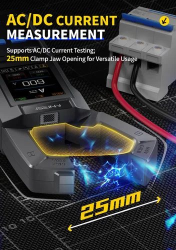 Vista 4 de 【Nuevo Actualizado】 FNRSI DMC-100 - Multímetro de Pinza de 10000 Cuentas True RMS, 600A de Corriente AC/DC y 750V de Voltaje, Detección NCV