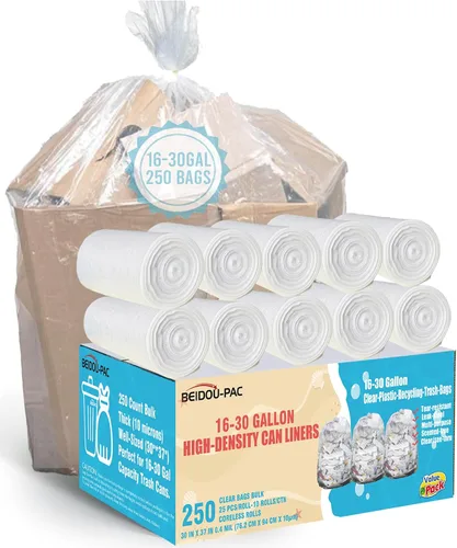 Vista 10 de BEIDOU-PAC Bolsas de basura de 2 a 4 galones, 400 unidades a granel, bolsas de reciclaje de plástico transparente, pequeñas bolsas de basura