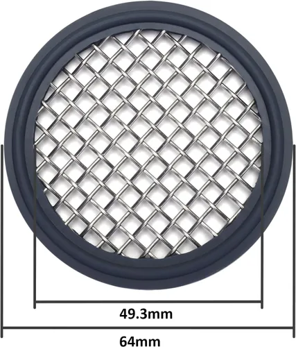Vista 4 de DERNORD Junta sanitaria FKM de 2" con pantalla de acero inoxidable - Abrazadera triple trébol (paquete de 1) (6 mallas)