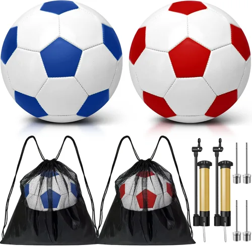 Vista 10 de Paquete de 2 pelotas de fútbol desinfladas con bomba para caja de zapatos de Navidad, tamaño de embalaje 3, tamaño 4, tamaño 5 artículos, ofertas a