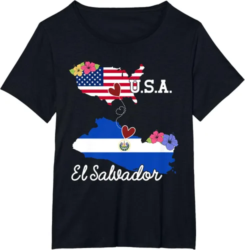 Vista 22 de Camiseta con la bandera salvadoreña de El Salvador de Estados Unidos para mujeres y hombres